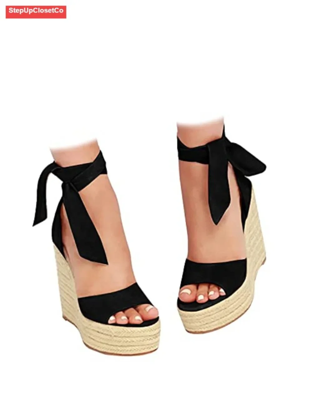 Espadrille Wedge Sandals Platform Lace Up Ankle Strap Summer Dress Shoes
